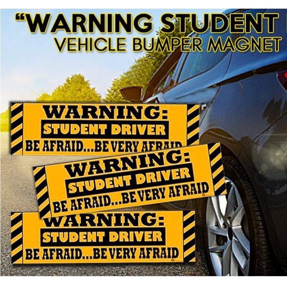 2 Pcs Funny Magnetic Sticker Car Safety Vehicle New Driver Yellow Reflective - Picture 4 of 6